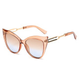 2025 New Cross-Border Cat Eye Fashion Sunglasses European and American Style Large Frame Sunglasses for Women Ins Style Sunglasses