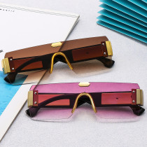 Premium Frameless Sunglasses Sun Protection Men High-end Women Face Slimming Photo Driving Trimmed Sunshade PC Glasses