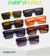 Trendy Large Square Colorful Sunglasses Fashion Show Face Slimming Unisex Sunglasses 9522