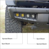 Voswitch B800 LED Fog Light Kit Compatible with Ford Bronco 2021+ with Modular Steel Bumper