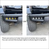 Voswitch B800 LED Fog Light Kit Compatible with Ford Bronco 2021+ with Modular Steel Bumper
