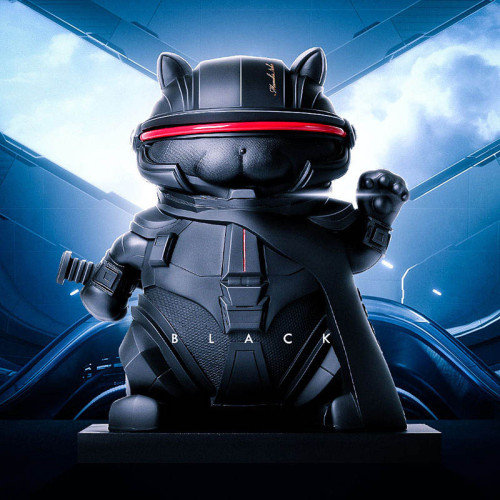 Cyberpunk Fortune Cat | Black Knight Fortune Cat