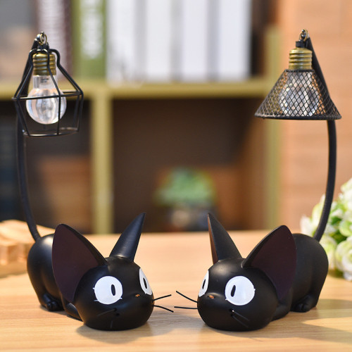 Small Cat Night Light | Creative Resin Cat  Decor Anime Lamp