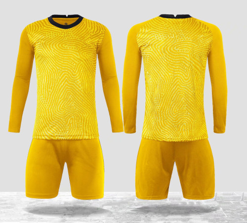 Kids / Youth / Adult Custom Long Sleeve Club Team Soccer Goalkeeper Uniforms / Yellow