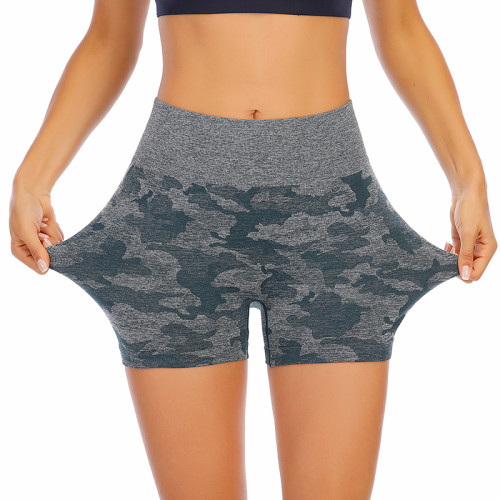 Women's Custom Yoga / Running / Fitness / High Elastic / Carry Buttock / Camouflage / Shorts -DK2564