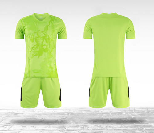 Kids / Youth / Adult Custom Training Soccer Uniforms Fluorescent Green YL9211