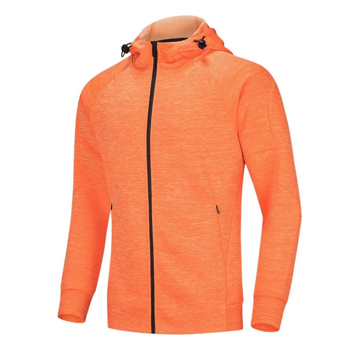 2PCS Adult  Full-Zip Training Hoodie Jacket Orange