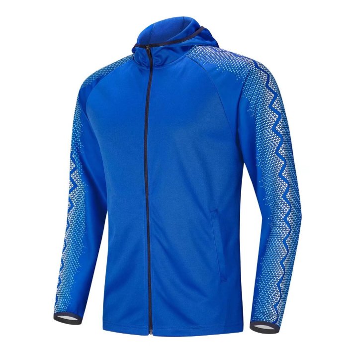 Adult Custom Team Full-Zip Training Hoodie Jacket Bright Blue 6645