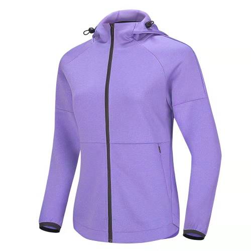 2PCS Adult Full-Zip Training Hoodie Jacket Purple
