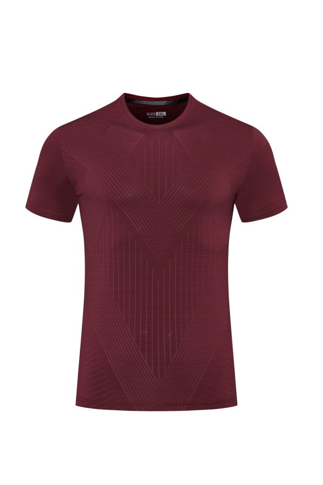 Men's Quick-dry Sports Fitness T-shirt Jujube Red #204