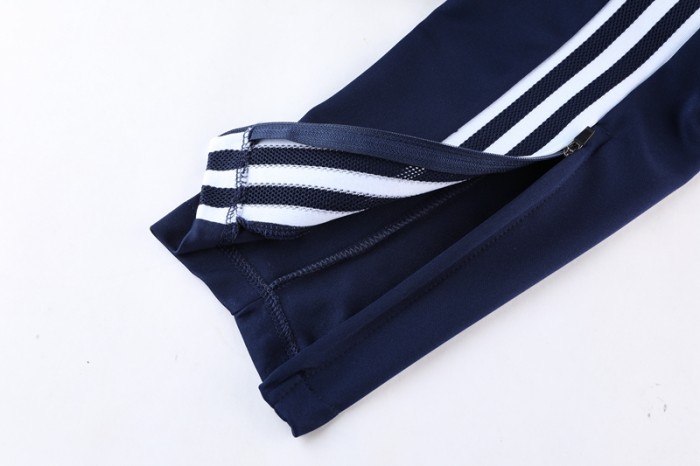 Adult Half-Zip Training Top and Pants Set Dark Blue #B201