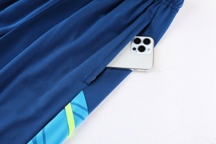 Adult Half-Zip Training Top and Pants Set Lake blue #B201