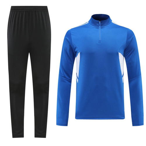 Adult Half-Zip Training Top and Pants Set Blue #B201