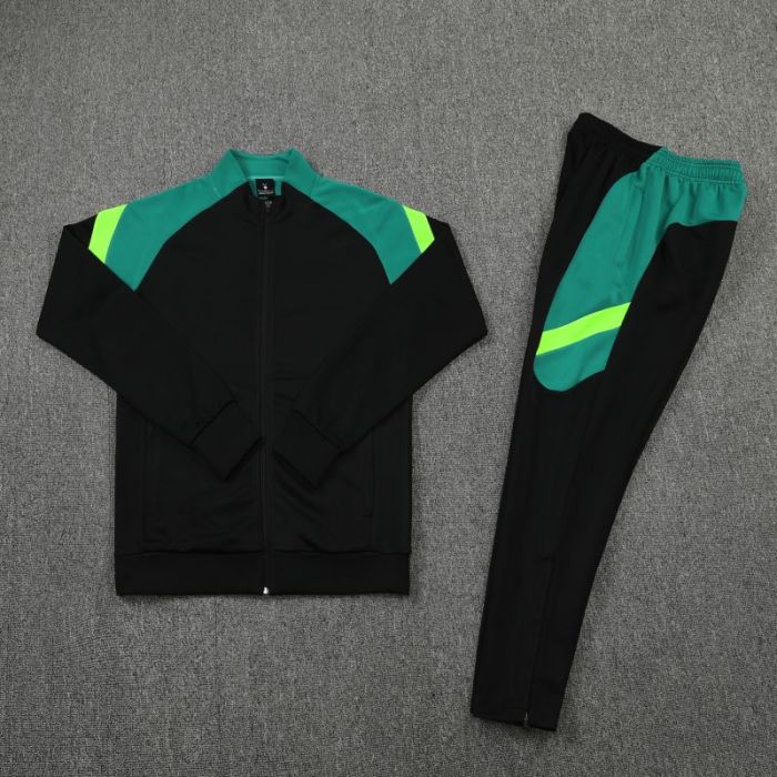 Adult Track Jacket and Pants Set Black/Green #NJ02