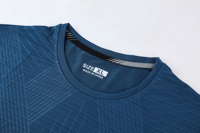 Men's Quick-dry Sports Fitness T-shirt Lake Blue #204