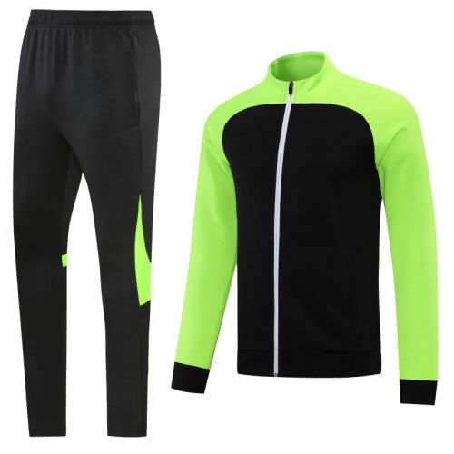 Adult Track Jacket and Pants Set Black/Green #NJ01