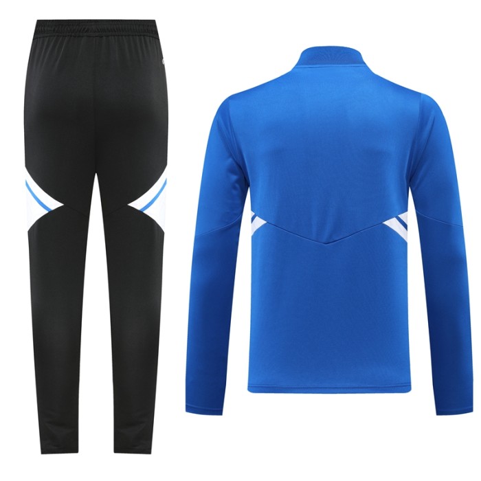 Adult Half-Zip Training Top and Pants Set Blue #B201