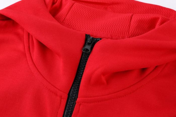 Adult Half-Zip Sports Hoodie and Pants Set Red