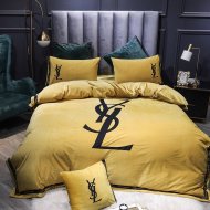 イヴサンローラン寝具カバーコピー  定番人気2021新品YSL 寝具カバー クリスタルベルベット4点セット