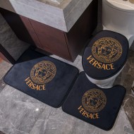 超限定♪ ヴェルサーチェ 2024新作 バスマット3点セット 洗える 便座カバー/足元マット 新居寝具用品