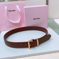 ★日本!!人気！ミュウミュウ 新作  レディースベルト 偽物 35mm