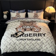 超希少！バーバリー 2026新作 掛け布団カバーセット4点 ダブルサイズ/キングサイズベッド 綿生地ベッドカバー 新居寝具用品