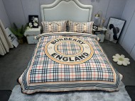 完売前に！バーバリー 2026新作 掛け布団カバーセット4点 ダブルサイズ/キングサイズベッド ベビーベルベットベッドカバー 新居寝具用品