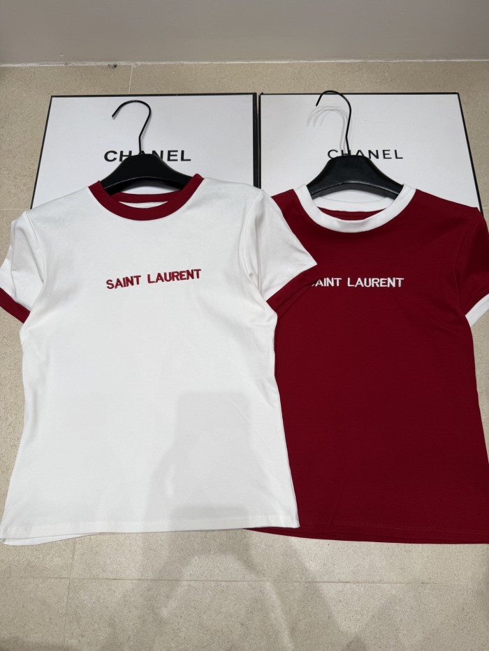お洒落 2026 サンローラン 新作 半袖Tシャツ コピー 2色