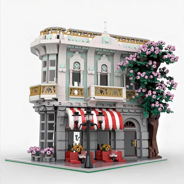 MOC-131134 Coffee shop under cherry blossom trees