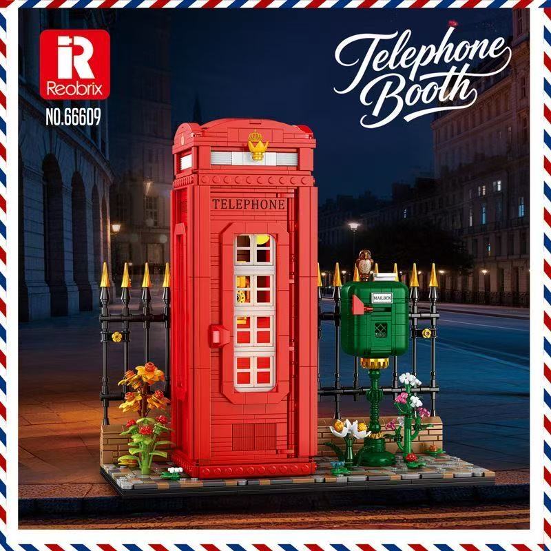 Reobrix 66609&66610 British telephone booth British postal booth