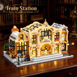 JieStar 89140 Retro steam train station
