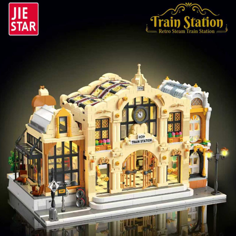 JieStar 89140 Retro steam train station