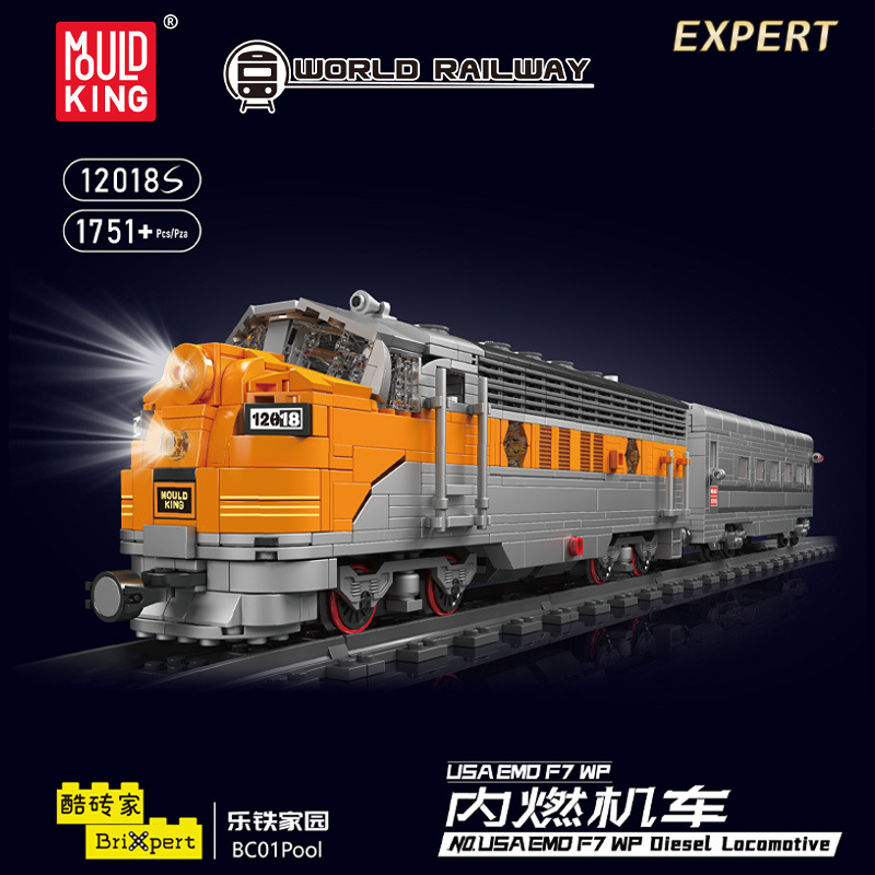 Mould King 12018S USA EMD F7 WP Diesel Locomotive