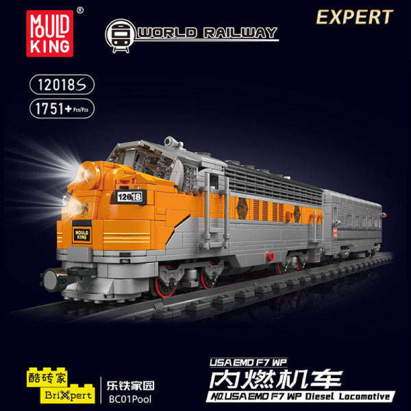 Mould King 12018S USA EMD F7 WP Diesel Locomotive