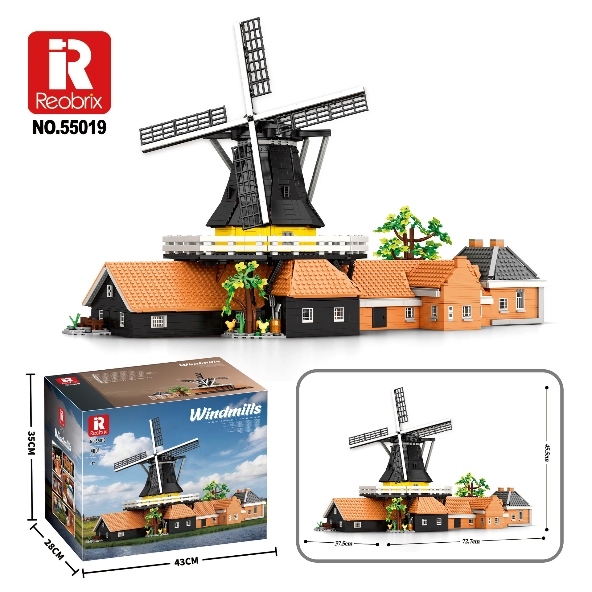 Reobrix 55019 Dutch windmill A-type house