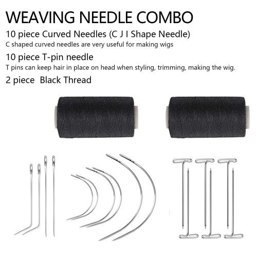 Wig Making Value Kit I J C Shape Needles Weaving Thread T-Pin