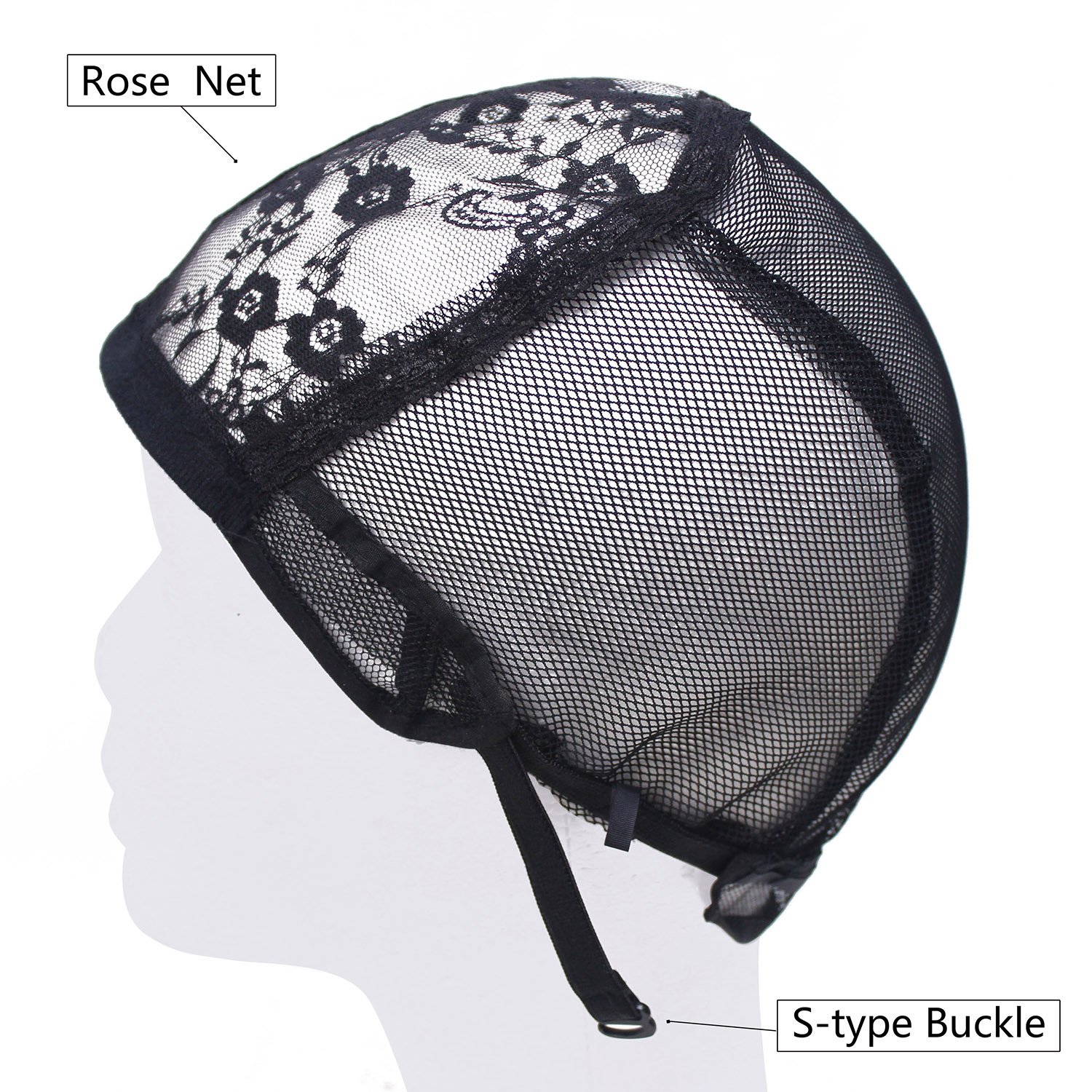 Mesh wig cap store with adjustable straps