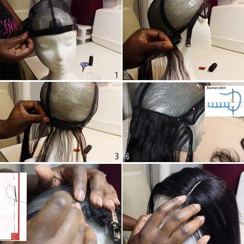 Lace Wig Caps For Making Hair Weave Wigs Hair Net with Adjustable Straps  Swiss Lace Medium
