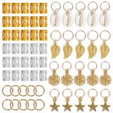 Ryalan 80 Pieces Hair Jewelry Rings Decorations Pendants, Including 50 PCS Aluminum Dreadlocks beads Metal Cuffs + 30 PCS Hair Decorations Rings Clips from Goddess Faux Locs Crochet Braiding Passion Twist Hair