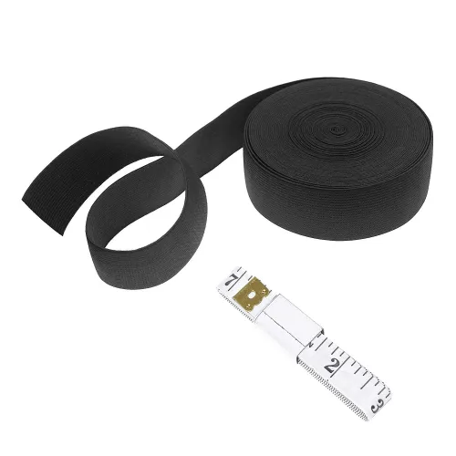 Ryalan Width 1.5 inch Elastic Band Spool Wide Elastic Bands for Wigs Thick Knit Elastic Waistband Roll Elastic Strap for Sewing Wide Elastic Cord Sew Tools Black 1.5 Inch x 11 Yard (395 inch)