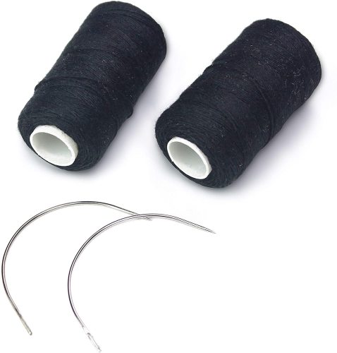 US$ 6.99 - Ryalan Weaving Needle Combo Deal Black Thread with 10pcs Needle  for Making Wig Sewing Hair Weft Hair Weave Extension (Big Medium and Small  C Shape Curved Needle with J I