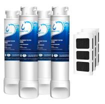 4Pack EPTWFU01 Water Filter with Air Filter Refrigerator by GlacialPure