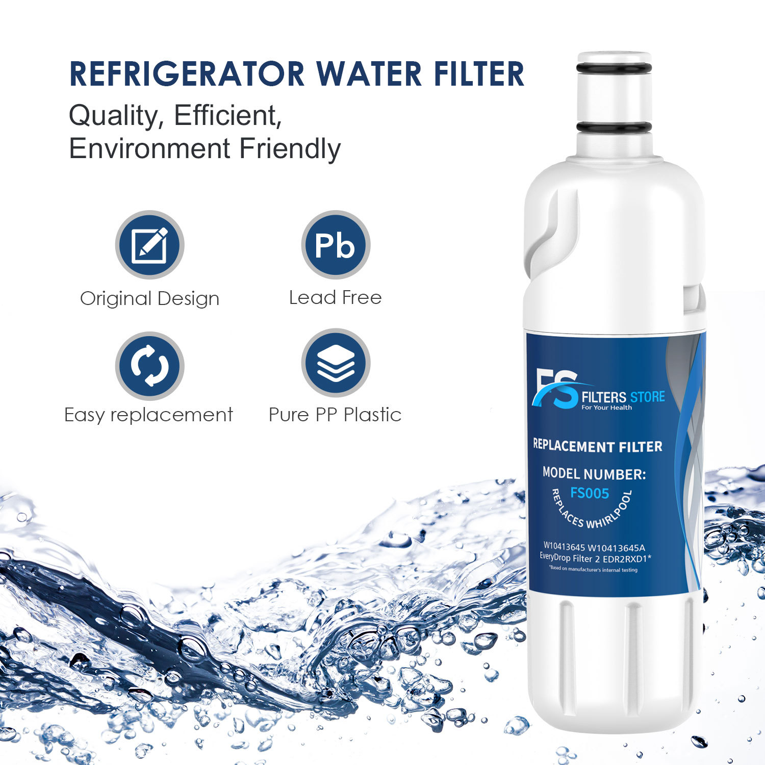 Edr2rxd1, w10413645a Water Filter, Filter 2 By FS (3 Pack)