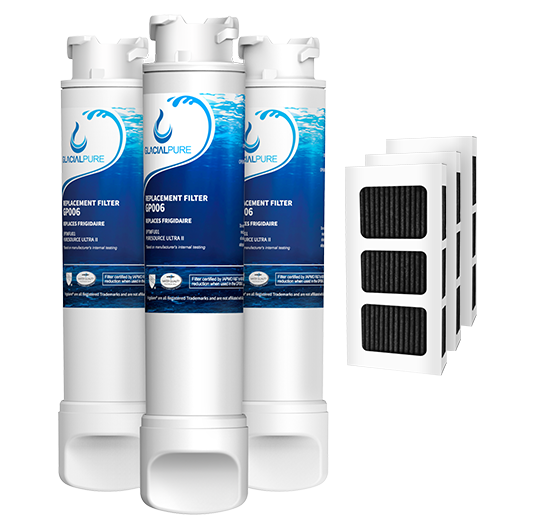 Frigidaire EPTWFU01 EWF02 Water Filter Combo With PAULTRA Air Filter by GlacialPure 3pk