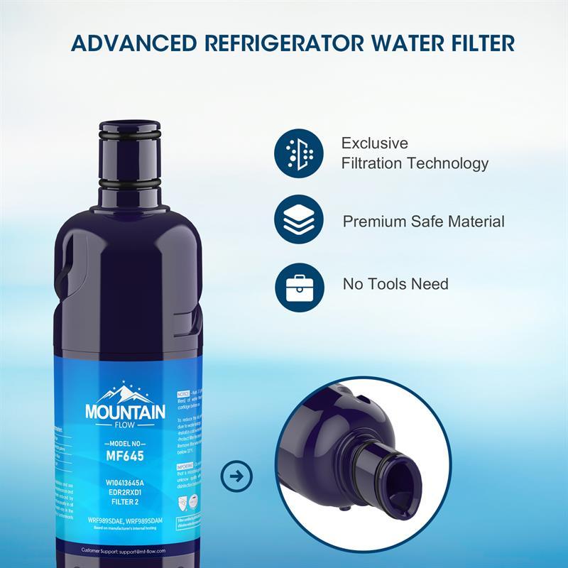 w10413645a, Edr2rxd1 Water Filter, Filter 2 By Mountain Flow (3 Pack)