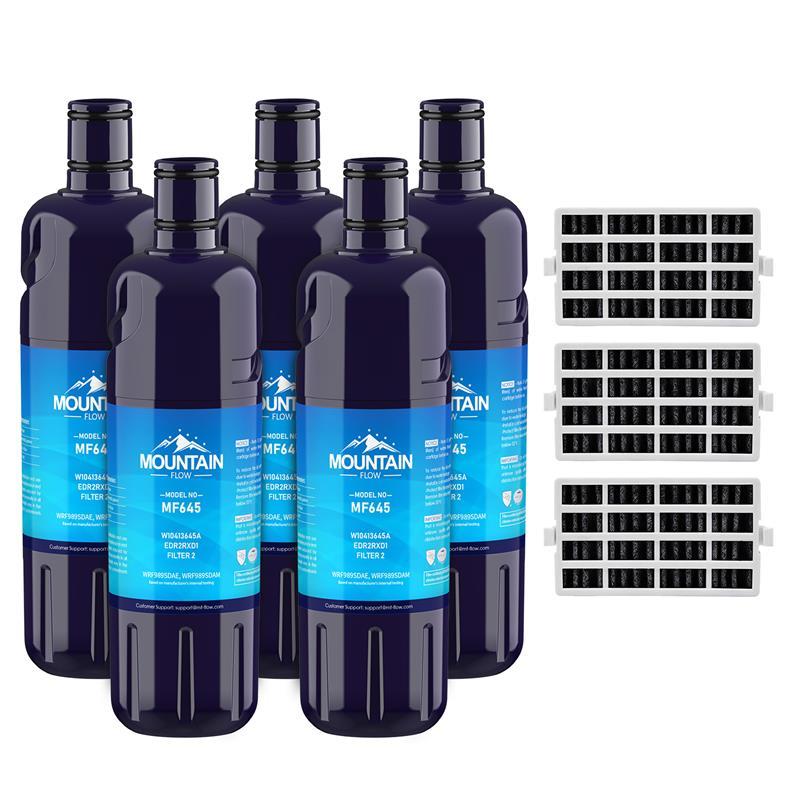 w10413645a, Edr2rxd1 Water Filter, Filter 2 with Air Filter By MF (5 Pack)