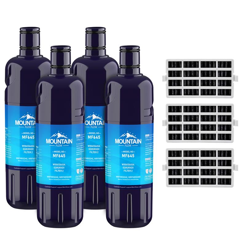 w10413645a, Edr2rxd1 Water Filter, Filter 2 with Air Filter By MF (4 Pack)