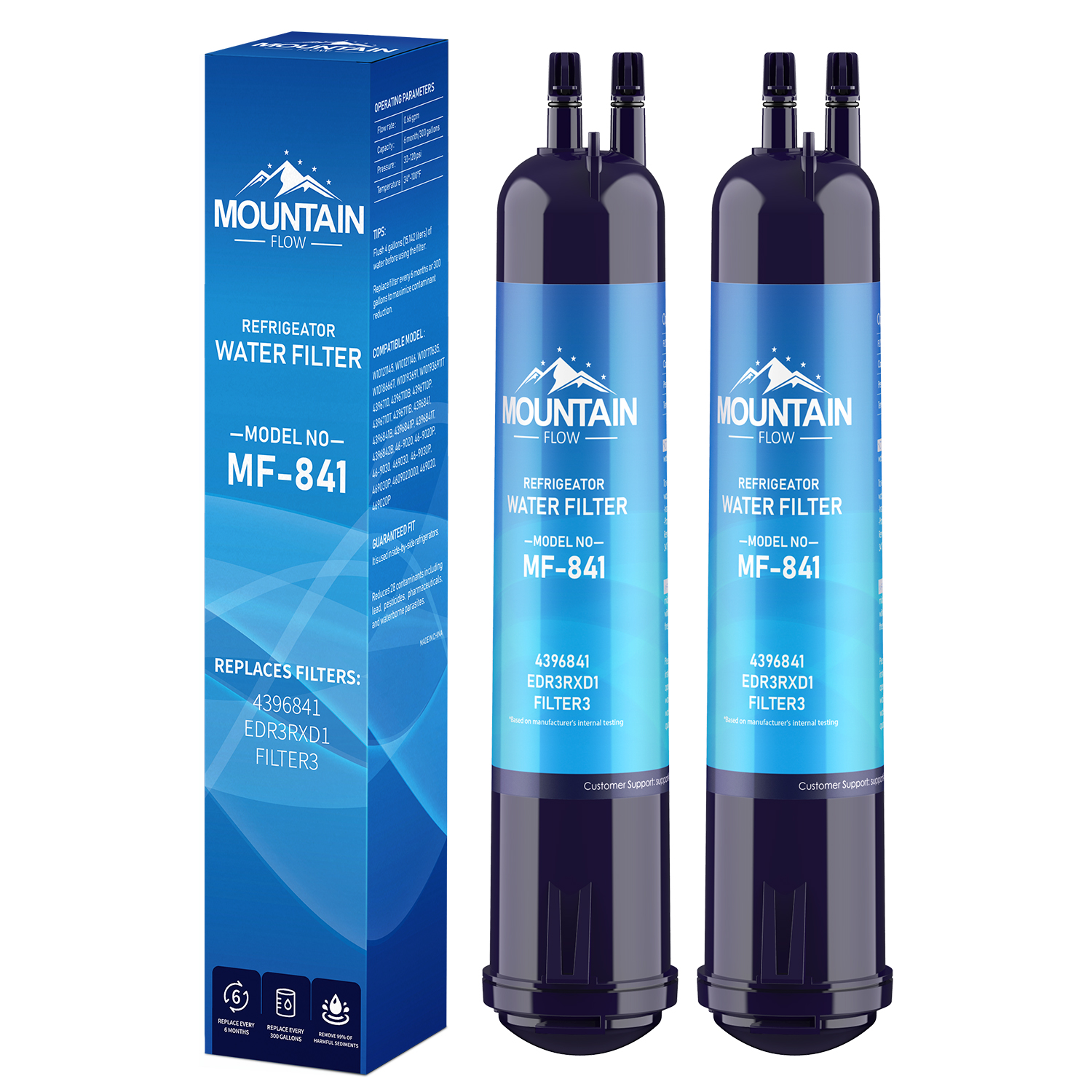 MF 2pk EDR3RXD1 Water Filter Compatible 4396841 Filter 3