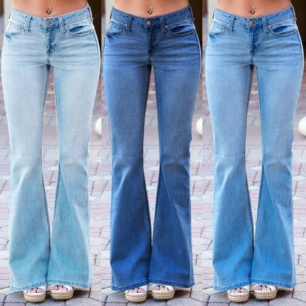 slim bell bottom jeans