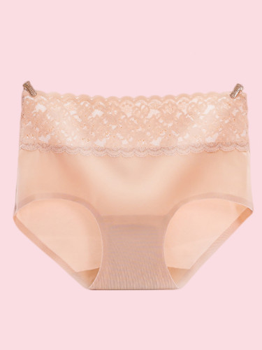 OneBling Wide Lace Waistband Smooth Seamless Brief Panty